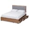 Baxton Studio Lene Modern Dark Grey Fabric and Ash Walnut Brown Finished Wood Full Size 3-Drawer Storage Bed 175-9431-9620-Zoro - alternate 5